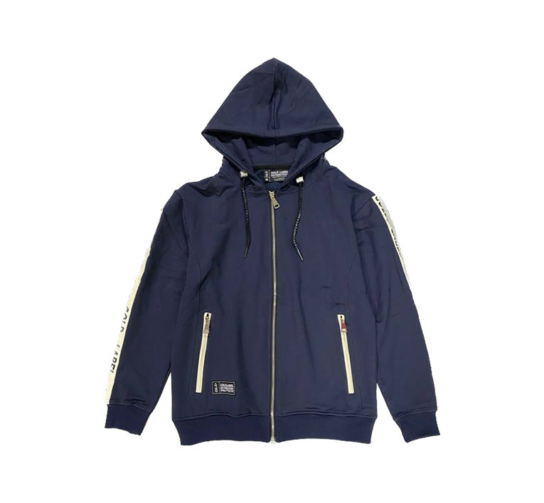 Blue & tan Gold Label track suit